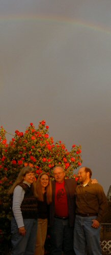 Band under rainbow, photo by Rose Thor